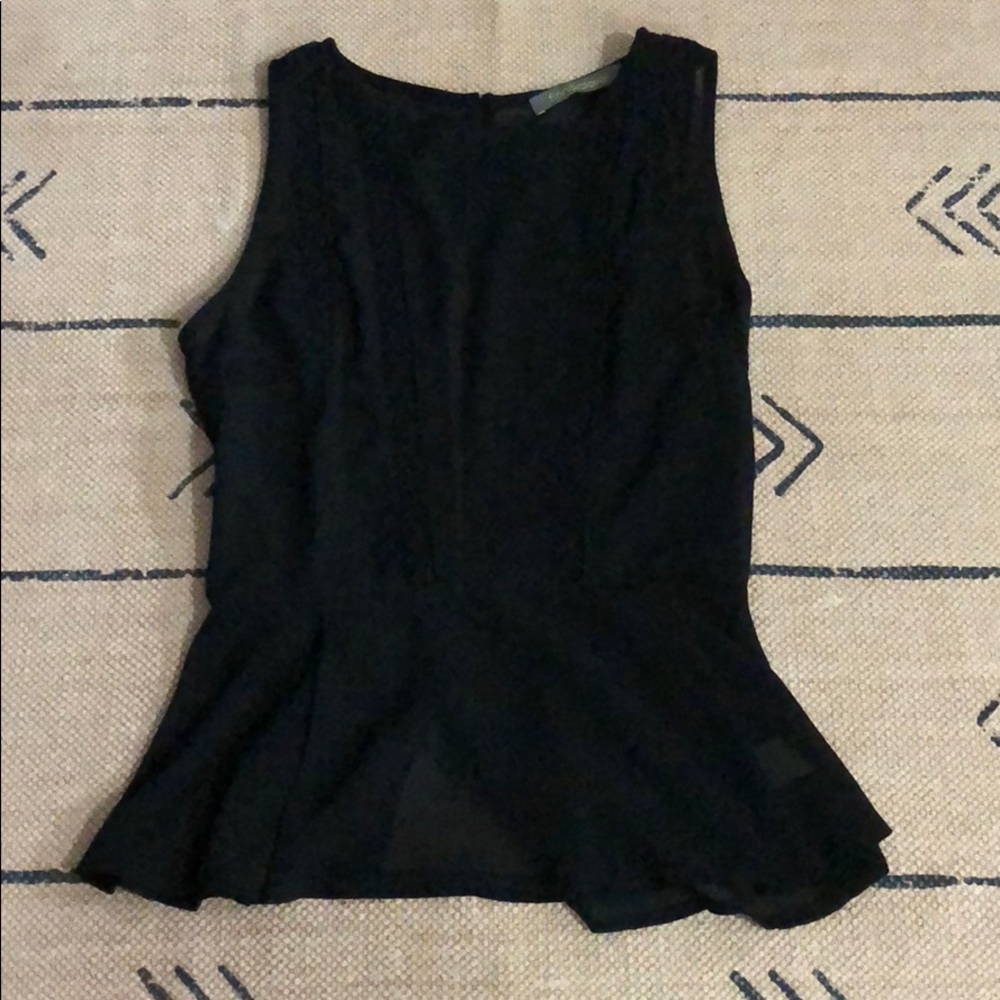 Peplum Sheer Black Top